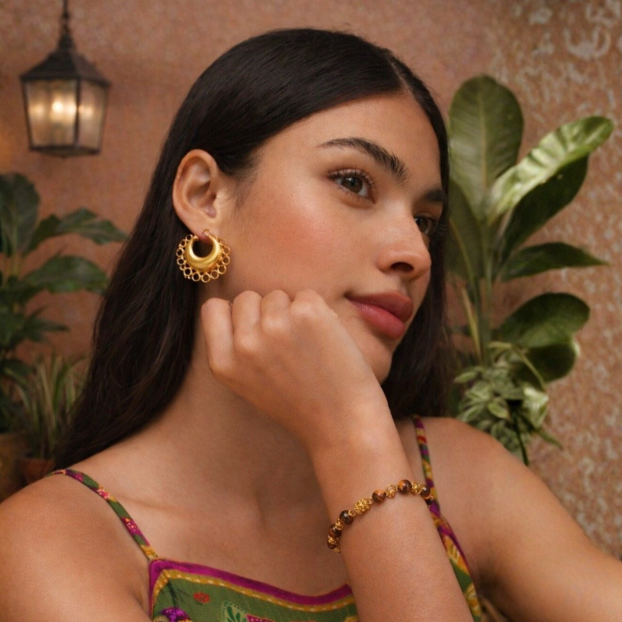 Pendiente Pectoral Solar Muisca baño oro 24K - Joyería Waira