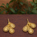 Pendiente De Filigrana Tres Gotas B.Oro 24 K