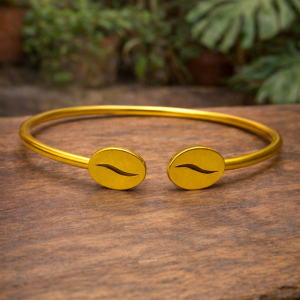 Brazalete Café Baño De Oro 24 K