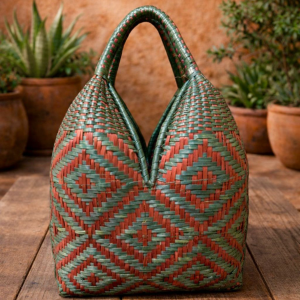 Canasto 4 Tetas Verde Y Burdeos