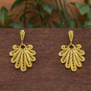 Pendiente Filigrana Abanico  B. Oro 24 Kl