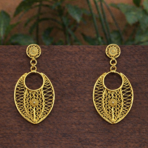 Pendientee Filigrana Ovalado B.Oro 24 Kl