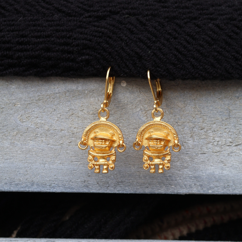 Pendiente Gancho Mini Zoomorfo B.Oro 24 K - Imagen 3