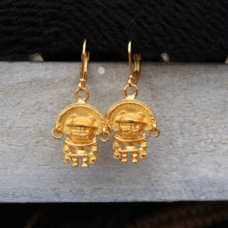 Pendiente Gancho Mini Zoomorfo B.Oro 24 K - Imagen 2