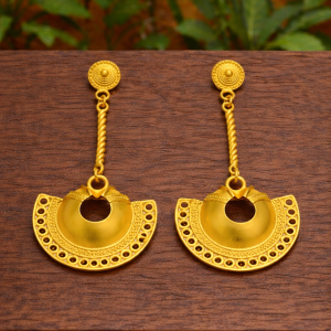Pendientes Nariguera Semilunar Tairona B.Oro 24K