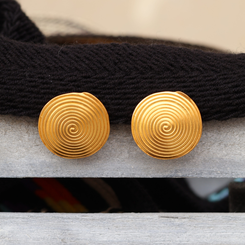 Pendiente Pectoral Quimbaya B.Oro 24 K - Imagen 2